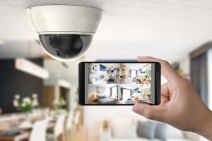 vandal dome camera with images being shown on smartphone - Smart House Scotland