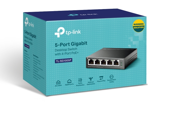 TP-Link 5-Port Unmanaged Desktop Gigabit PoE+ Switch TL-SG1005P - Image 2