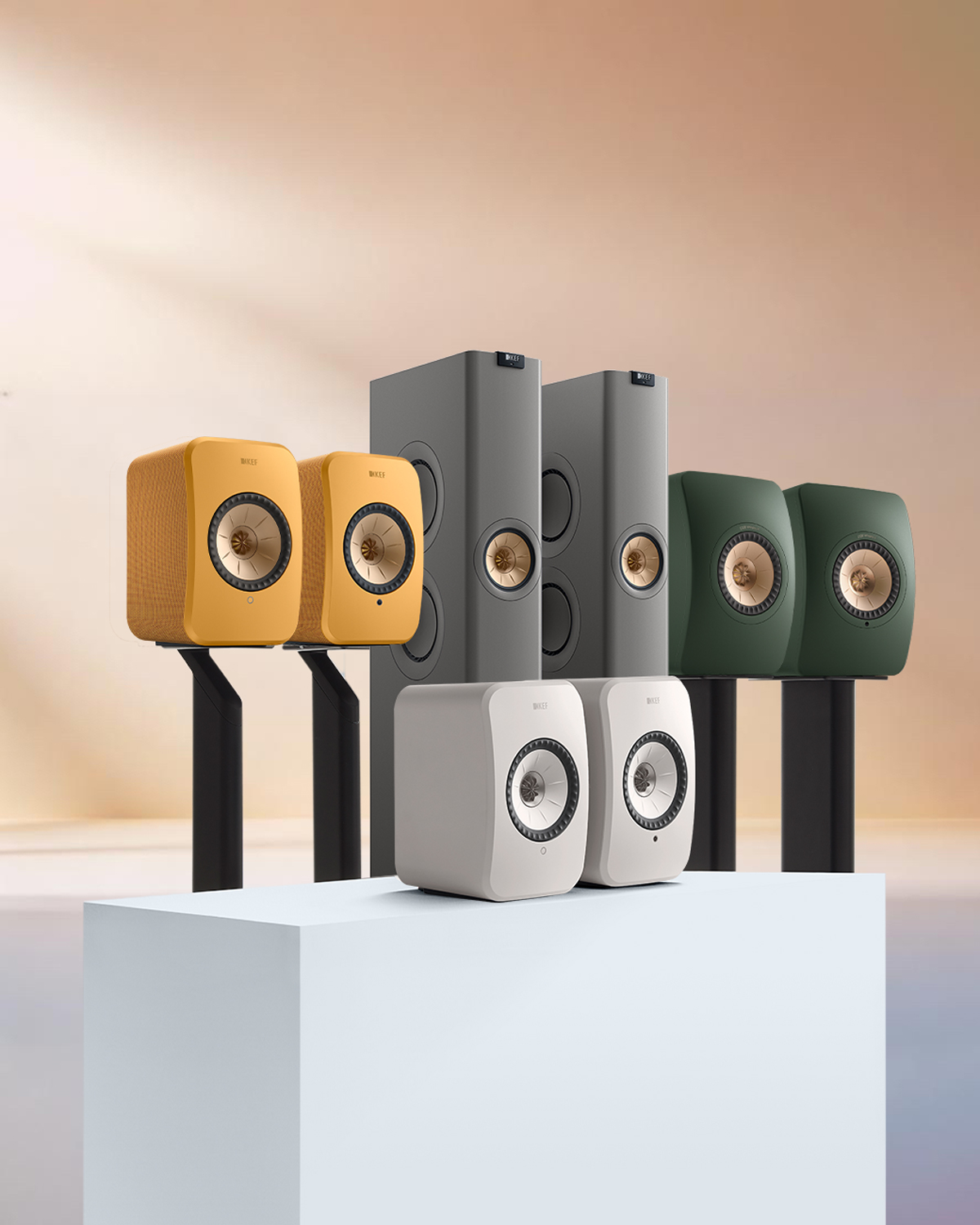 KEF - LSX II Wireless Speakers Pair Cotton White - Image 5